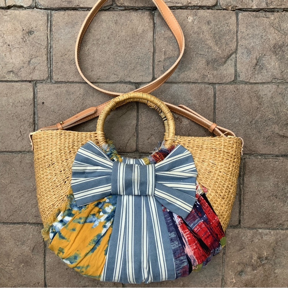 Sam Edelman | Patchwork Straw Crossbody Bag. - image 2